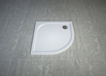 Душевой поддон Sanswiss Tracy, четверть круга, 100×100 см, высота 3 см, искусственный мрамор